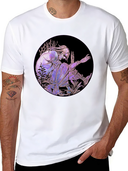 Artistic Graphic Tee - Stylish Black Cotton Blend