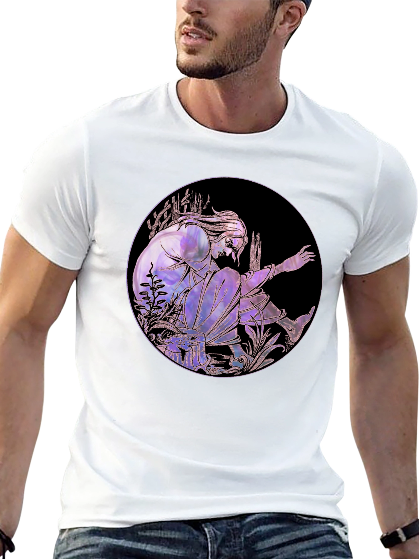 Artistic Graphic Tee - Stylish Black Cotton Blend