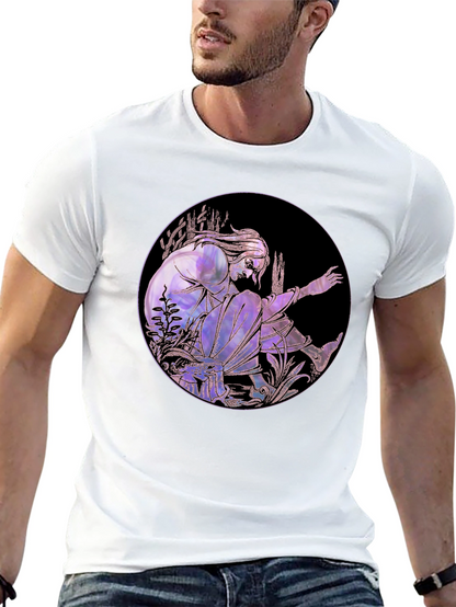 Artistic Graphic Tee - Stylish Black Cotton Blend