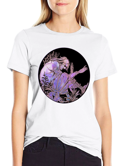 Artistic Graphic Tee - Stylish Black Cotton Blend