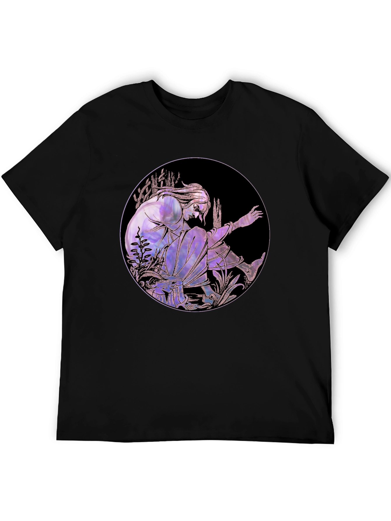 Artistic Graphic Tee - Stylish Black Cotton Blend