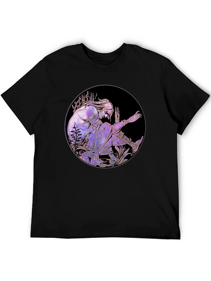 Artistic Graphic Tee - Stylish Black Cotton Blend