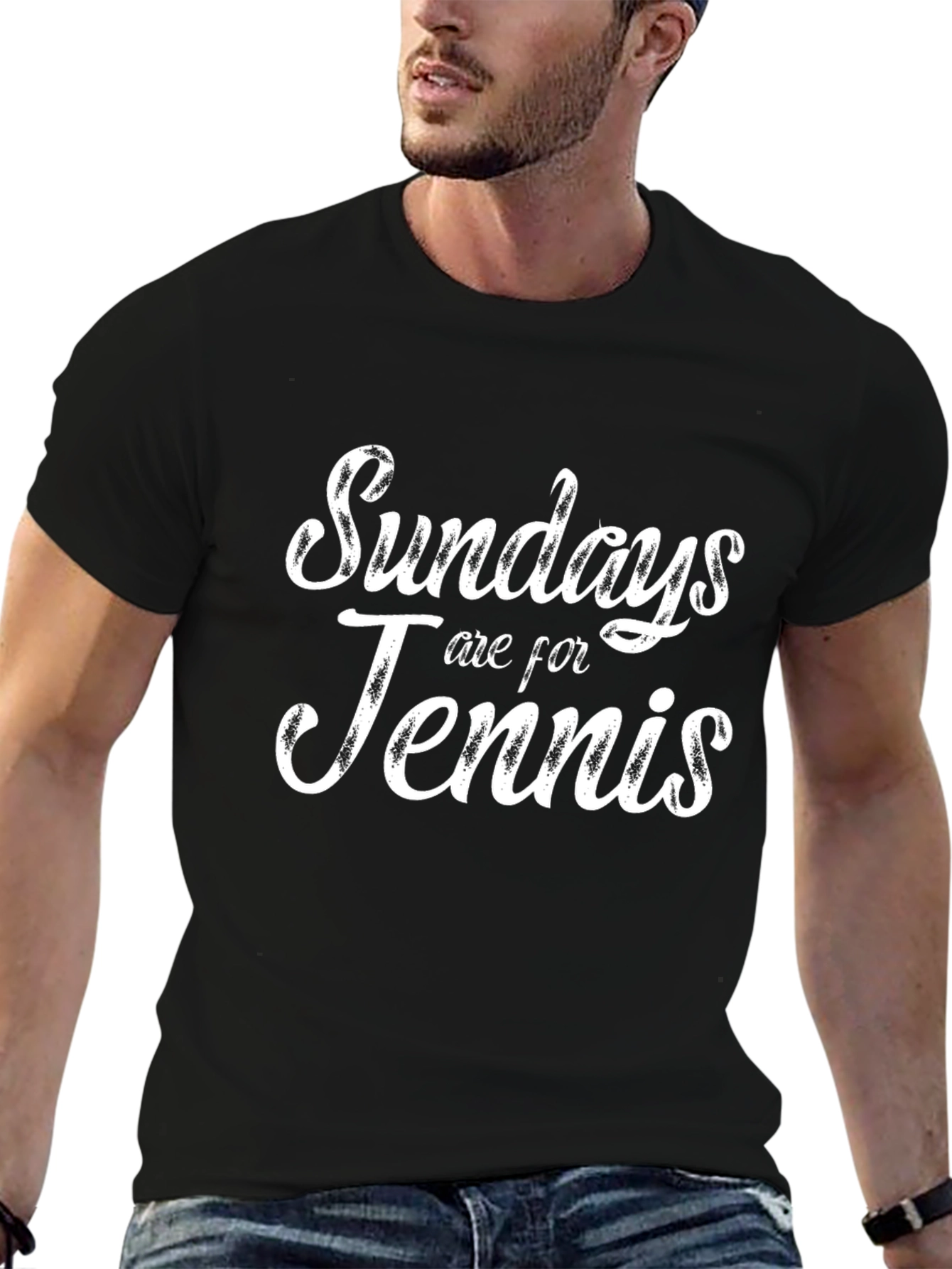 Sundays are for Tennis Graphic Tee - Black