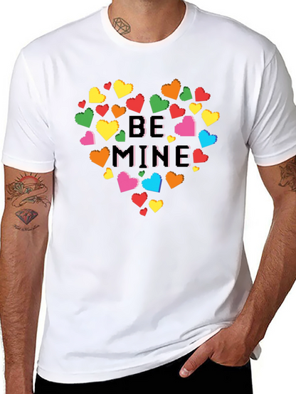 Be Mine Pixel Heart Graphic Tee - Black