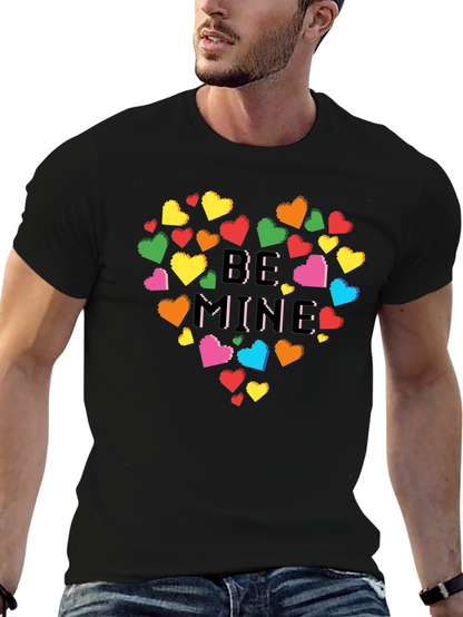 Be Mine Pixel Heart Graphic Tee - Black