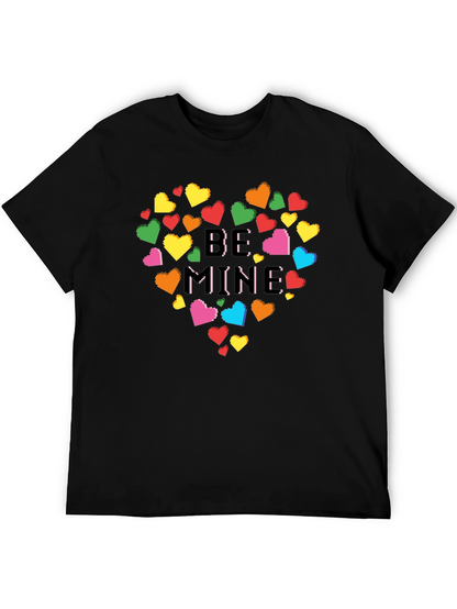 Be Mine Pixel Heart Graphic Tee - Black