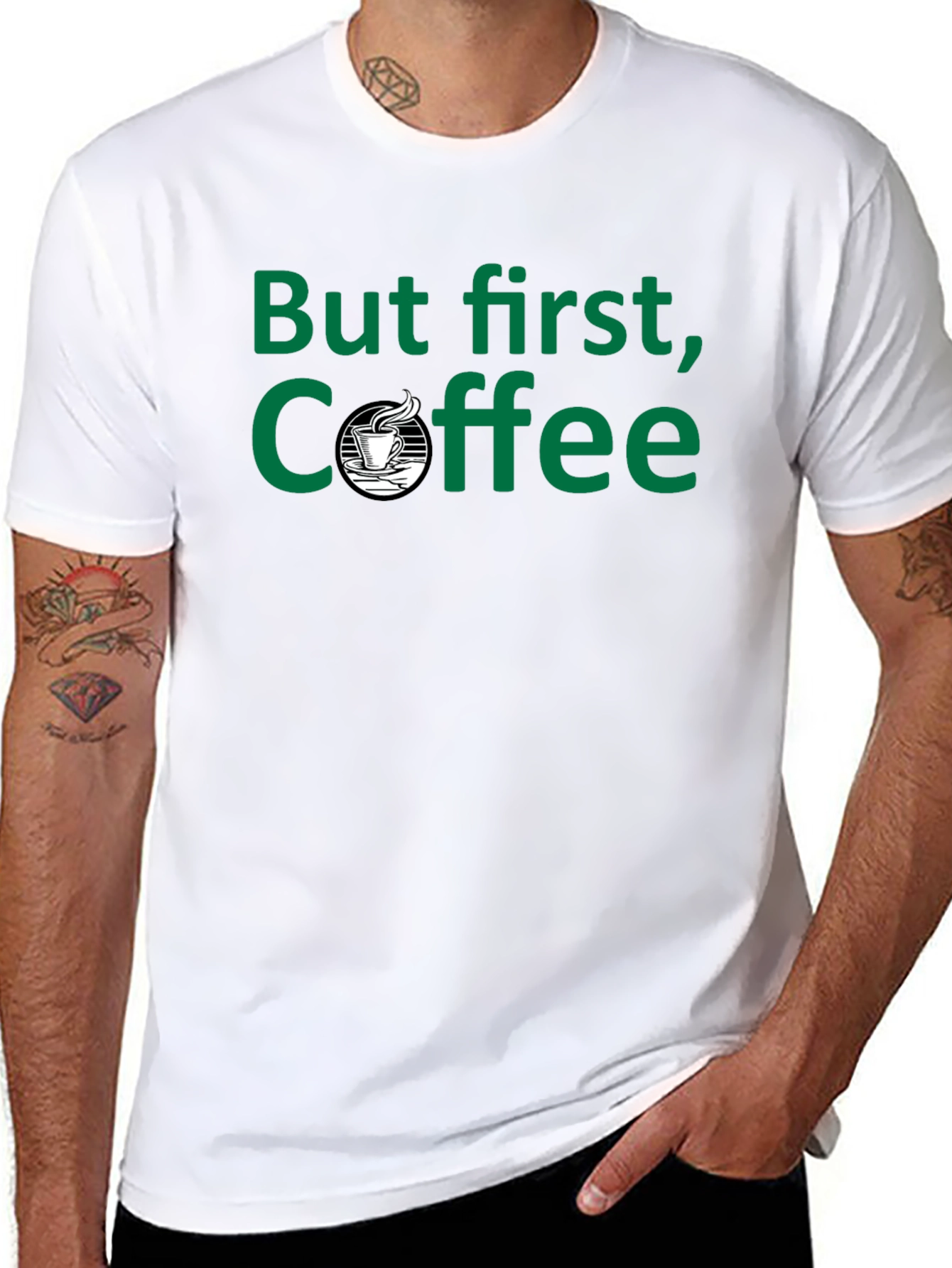 But First Coffee - Black T-Shirt
