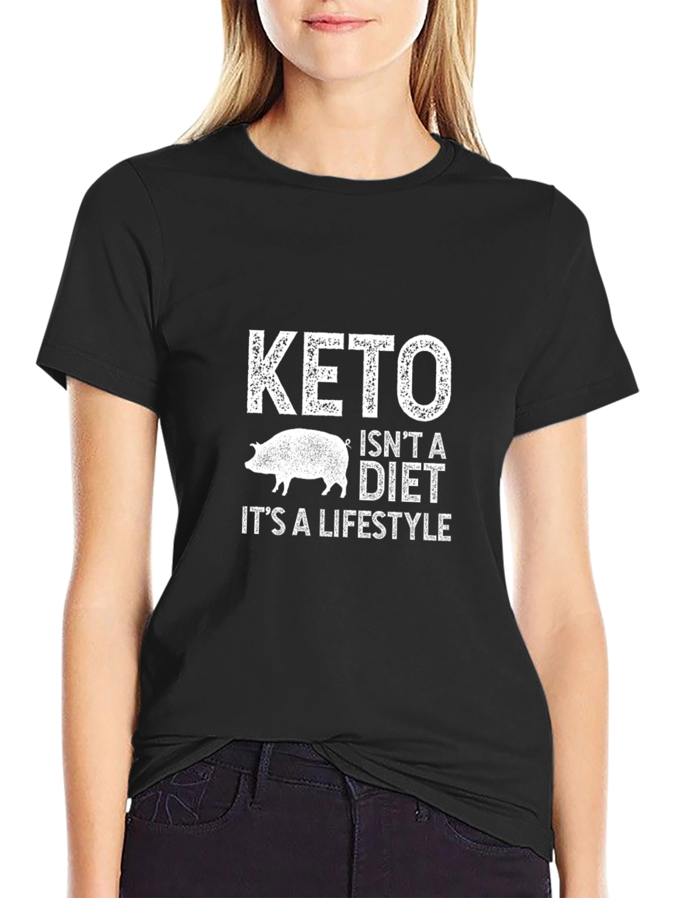 Keto Lifestyle Graphic Tee - Black Cotton