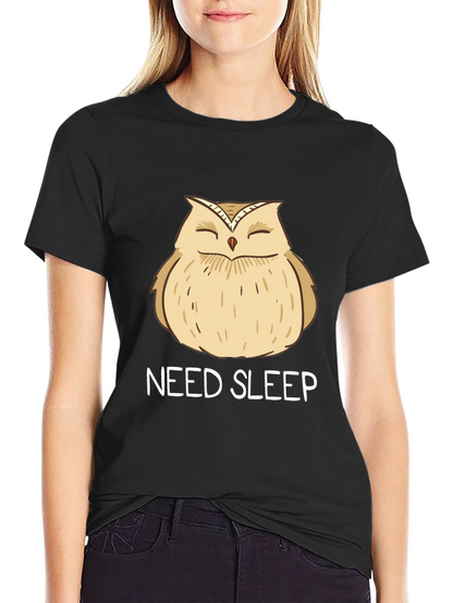 Need Sleep Owl Graphic T-Shirt