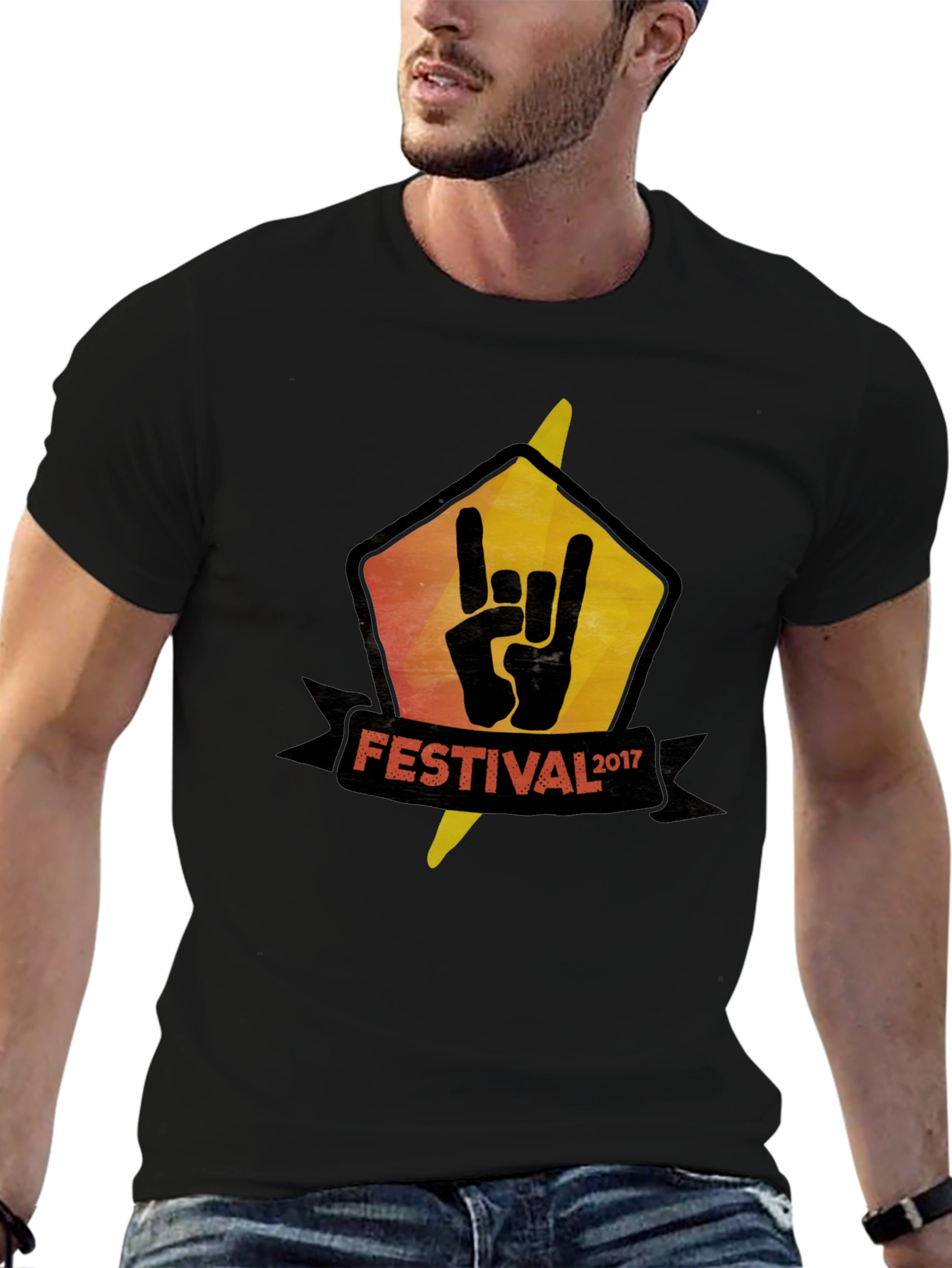 Festival 2017 Rock On Black T-Shirt