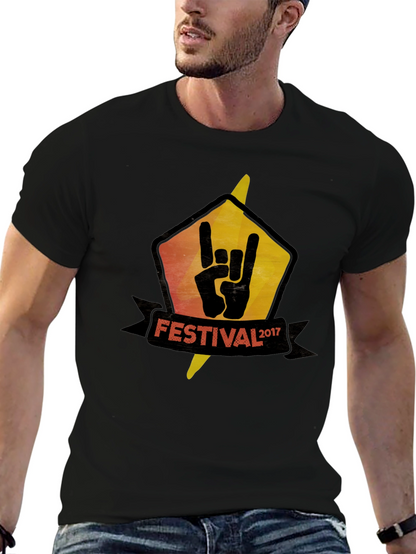 Festival 2017 Rock On Black T-Shirt
