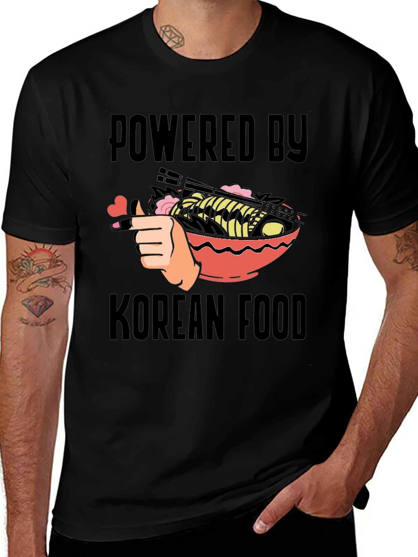 Powered By Korean Food Graphic T-Shirt