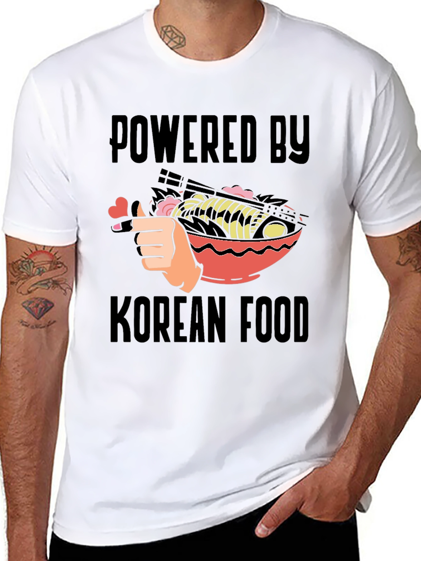 Powered By Korean Food Graphic T-Shirt