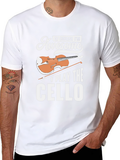 Awesome Cello Player Black T-Shirt
