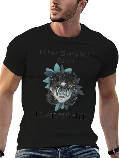No Matter How Fast Graphic Print Tee