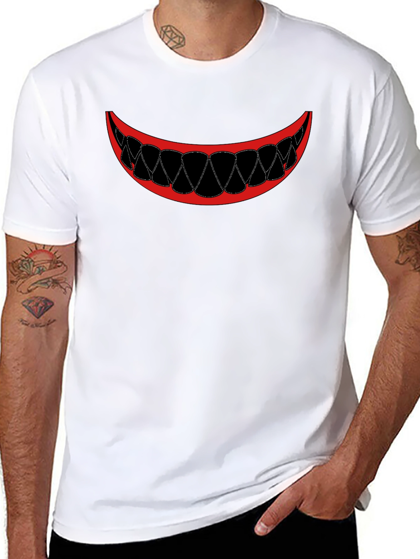Scary Smile Graphic Tee - Mens Black T-Shirt