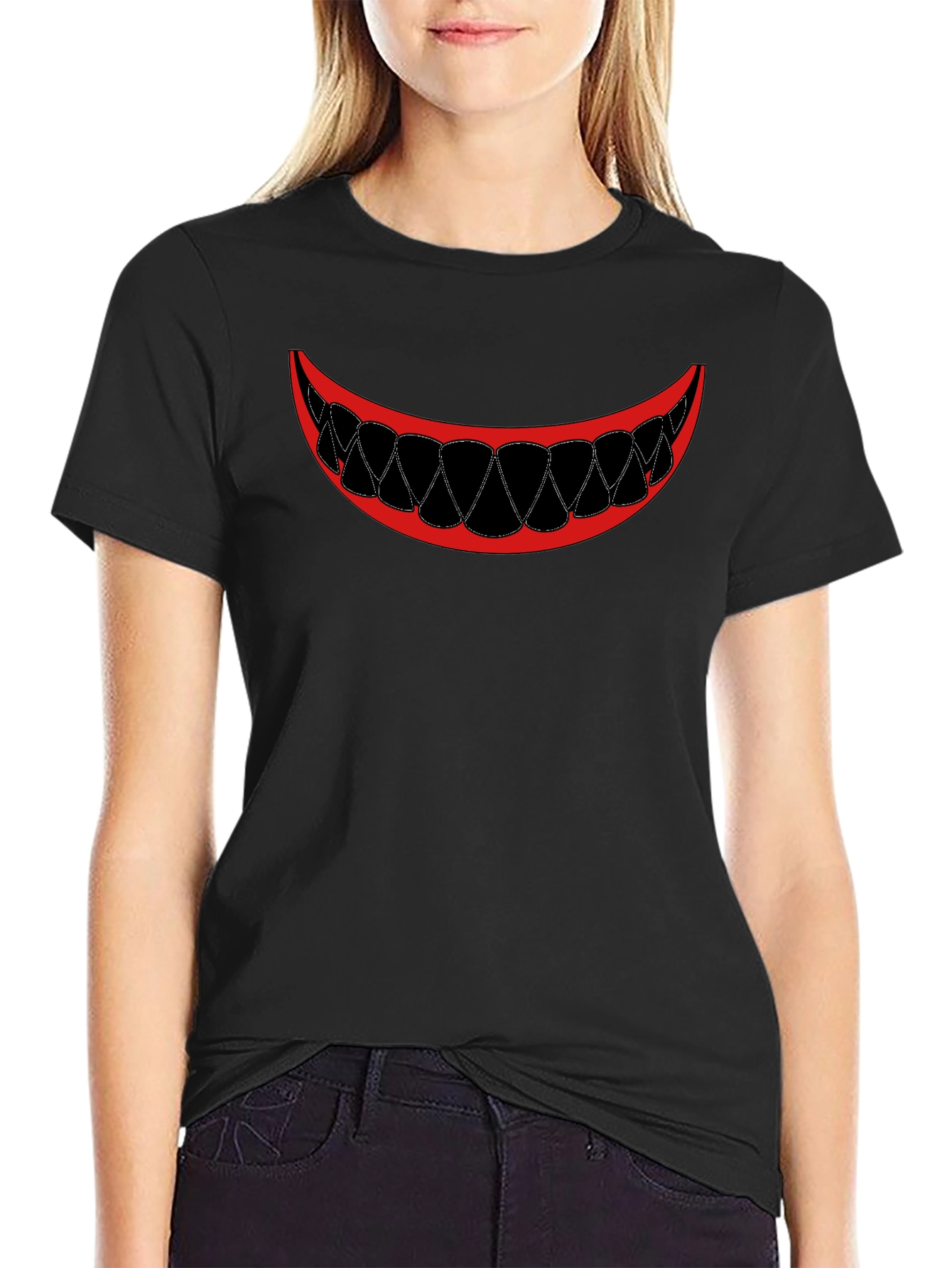 Scary Smile Graphic Tee - Mens Black T-Shirt