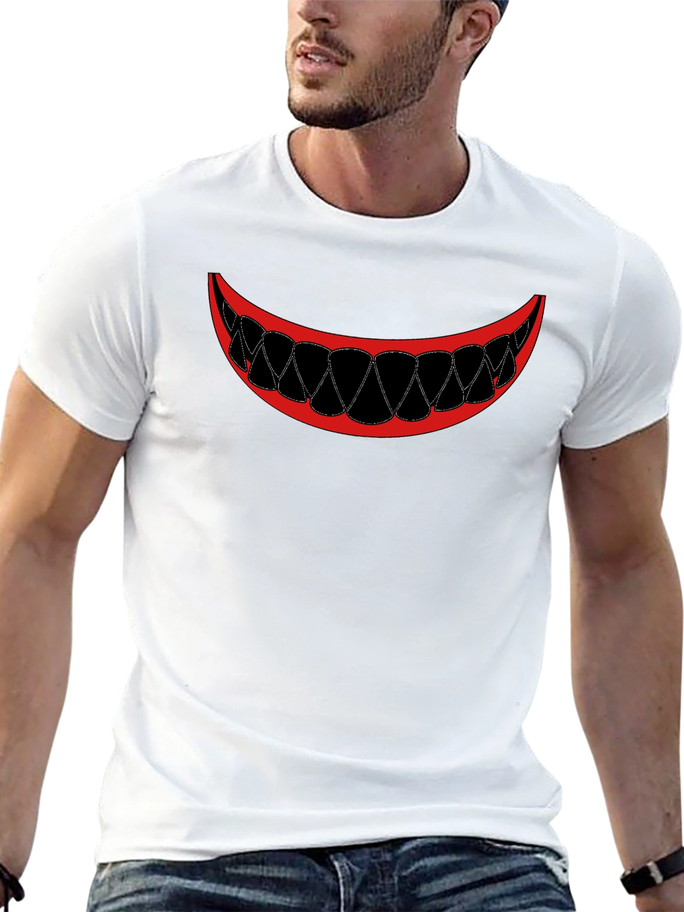 Scary Smile Graphic Tee - Mens Black T-Shirt
