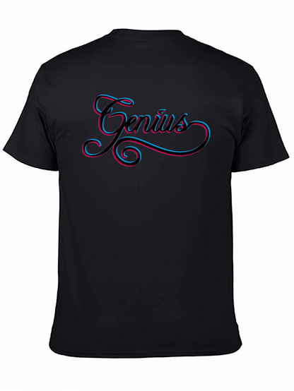 Genius Black T-Shirt - Stylish Mens Graphic Tee