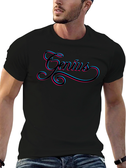 Genius Black T-Shirt - Stylish Mens Graphic Tee