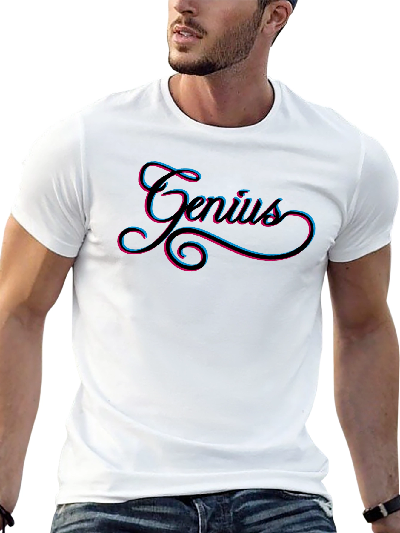 Genius Black T-Shirt - Stylish Mens Graphic Tee