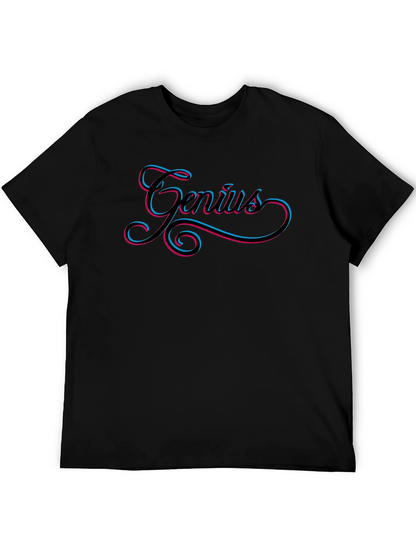 Genius Black T-Shirt - Stylish Mens Graphic Tee
