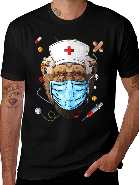 Nurse Monkey Graphic T-Shirt - Unique & Fun Design!