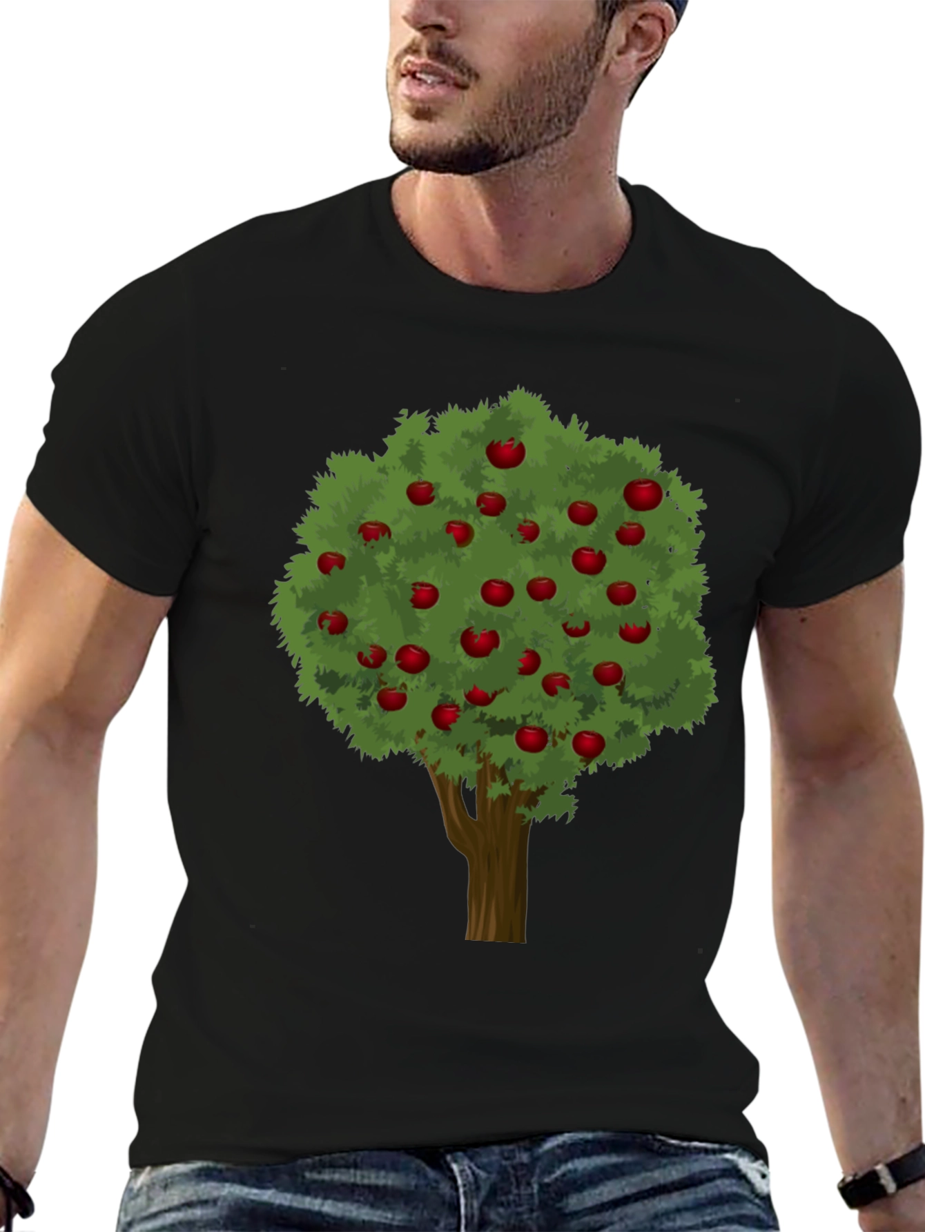 Apple Tree Graphic Tee - Unisex Black T-Shirt