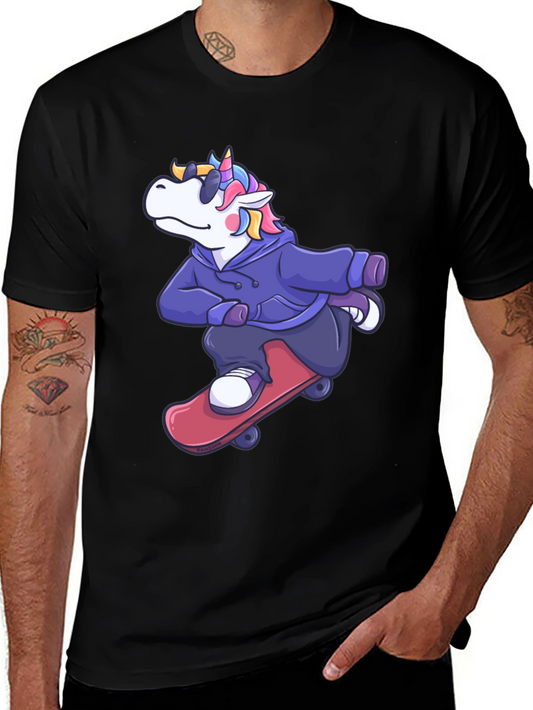 Skateboarding Unicorn Graphic Tee - Cool & Fun!