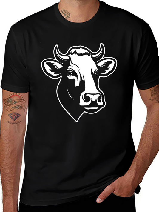 Cow Head Graphic Tee - Black