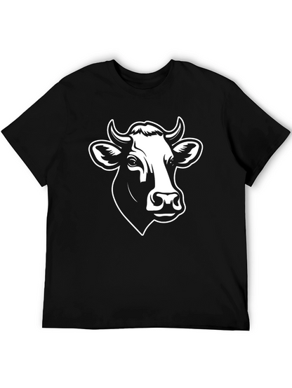 Cow Head Graphic Tee - Black