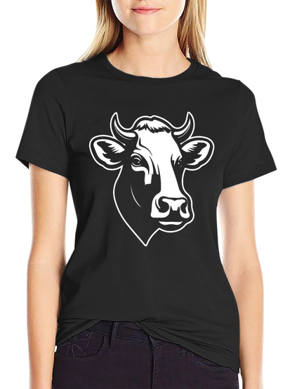 Cow Head Graphic Tee - Black
