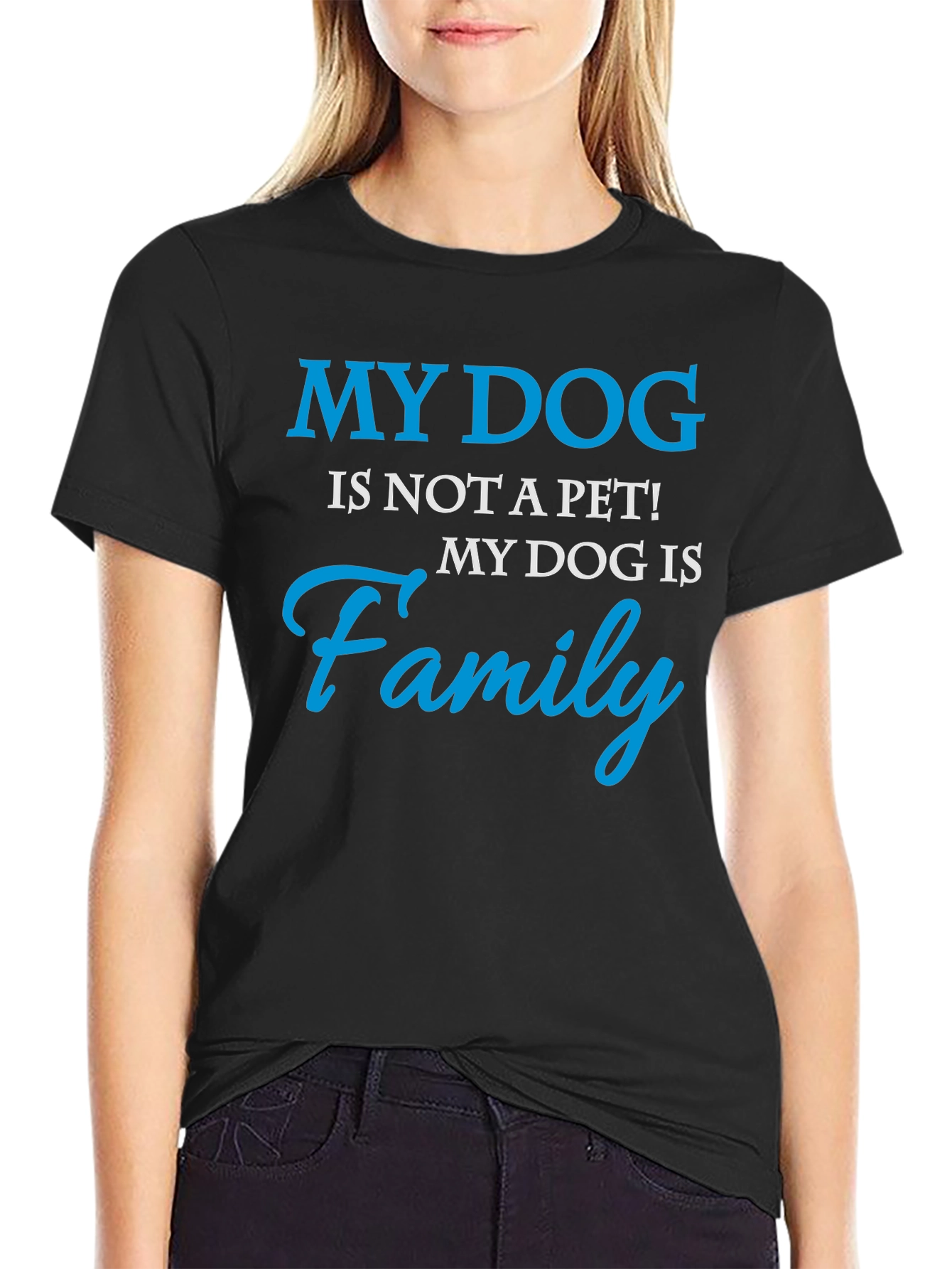 My Dog is Family Graphic Tee - Black