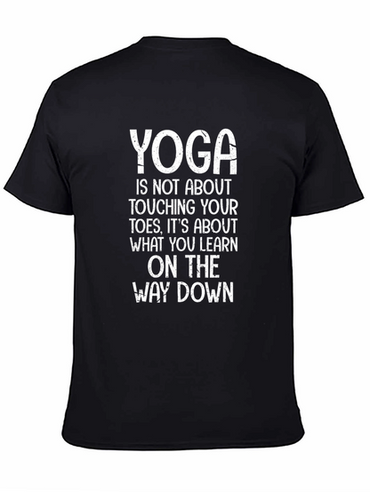 Yoga Philosophy Black T-Shirt: Learn On The Way Down