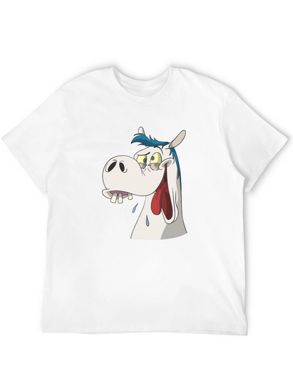 Cartoon Horse Graphic Tee - Black Unisex T-Shirt