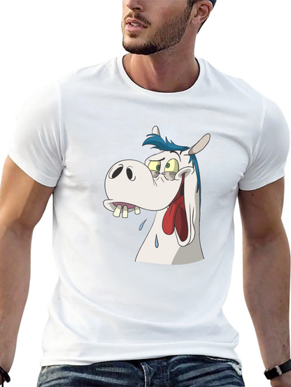 Cartoon Horse Graphic Tee - Black Unisex T-Shirt
