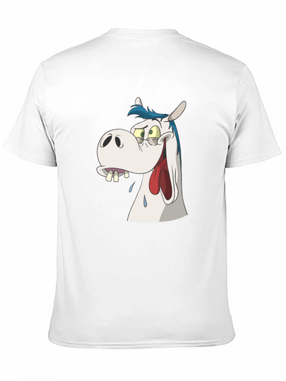Cartoon Horse Graphic Tee - Black Unisex T-Shirt