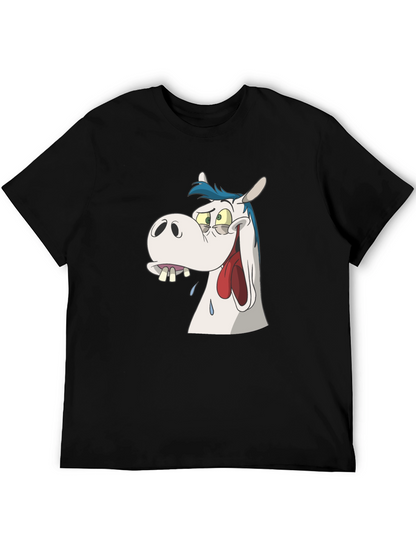 Cartoon Horse Graphic Tee - Black Unisex T-Shirt