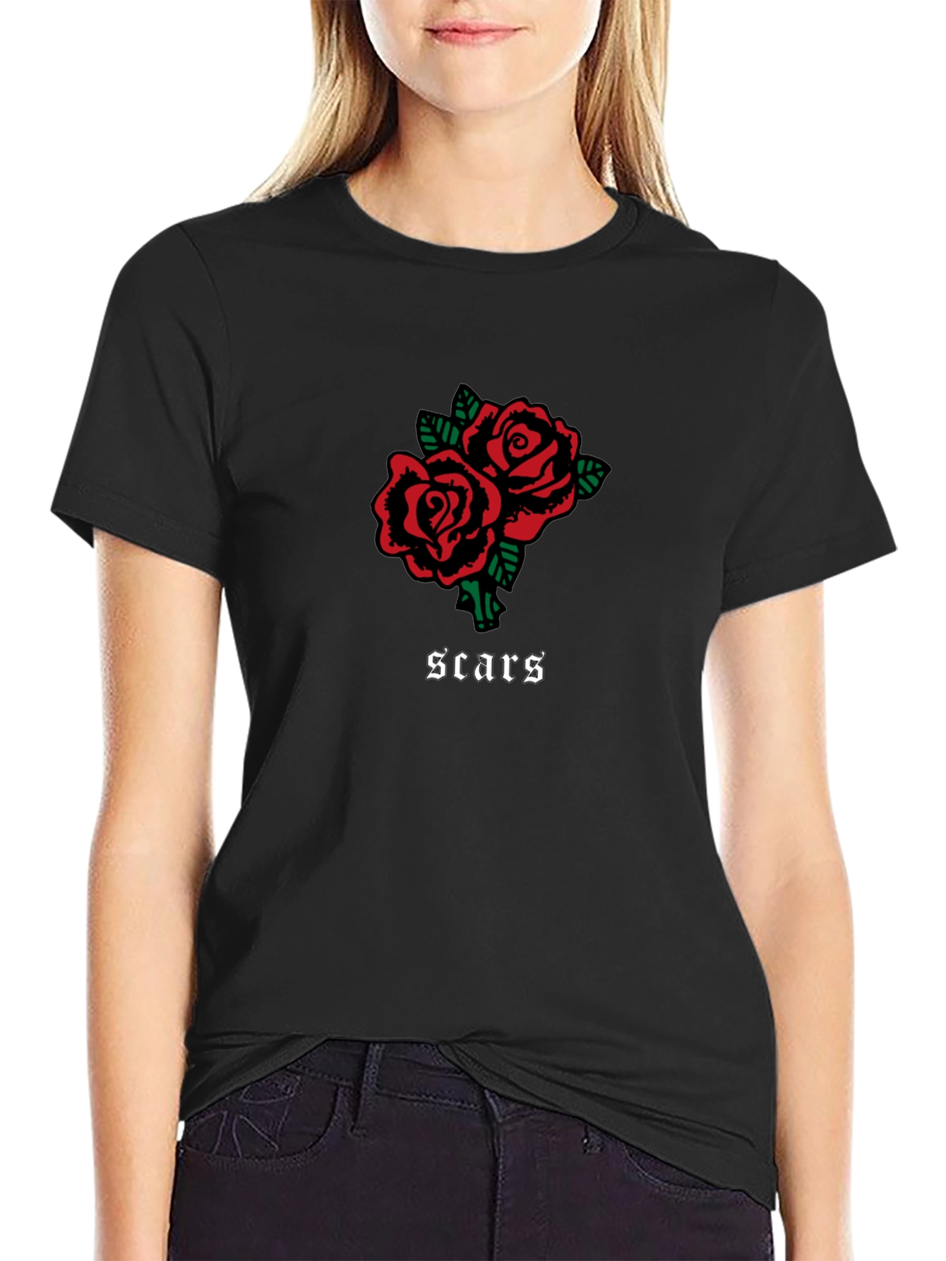 Roses & Scars Graphic Tee - Black