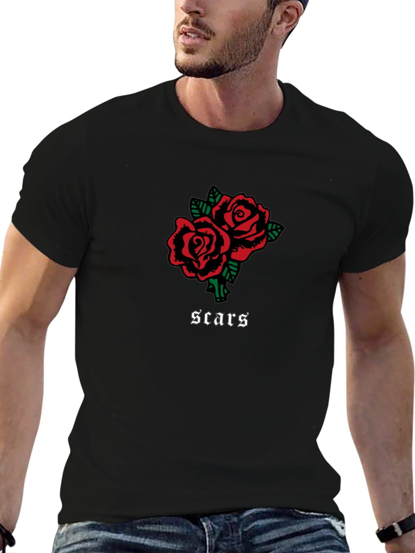 Roses & Scars Graphic Tee - Black
