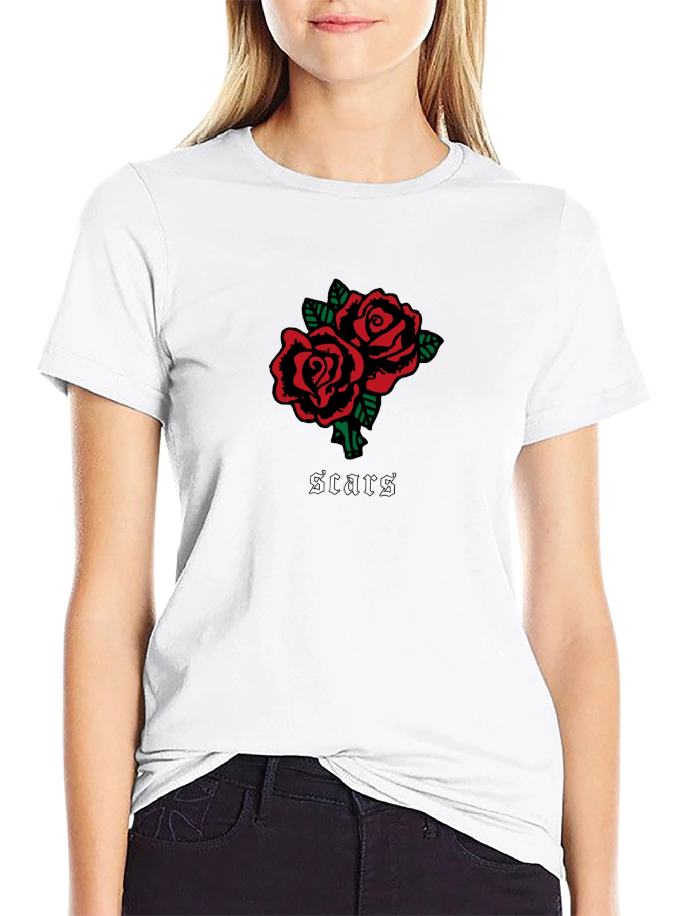 Roses & Scars Graphic Tee - Black