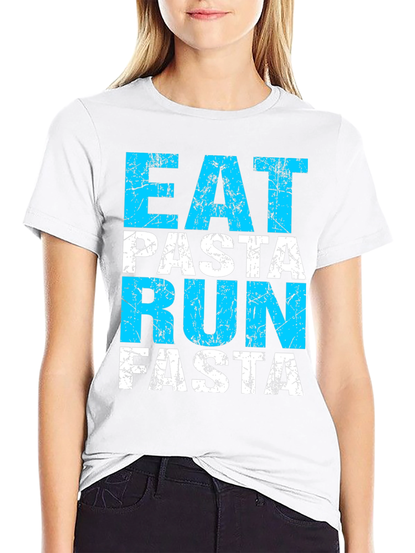 Eat Pasta Run Fasta Black T-Shirt