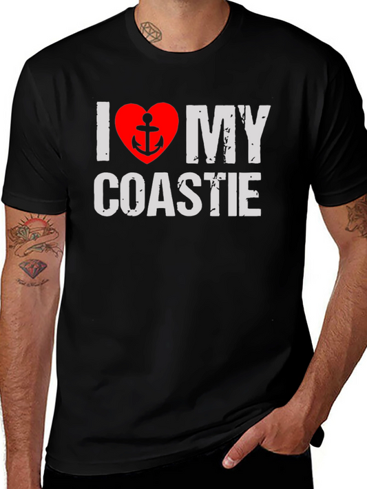 I Love My Coastie T-Shirt - Anchor Heart Design