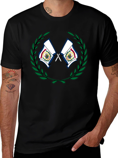 West Virginia Flag Wreath Graphic T-Shirt