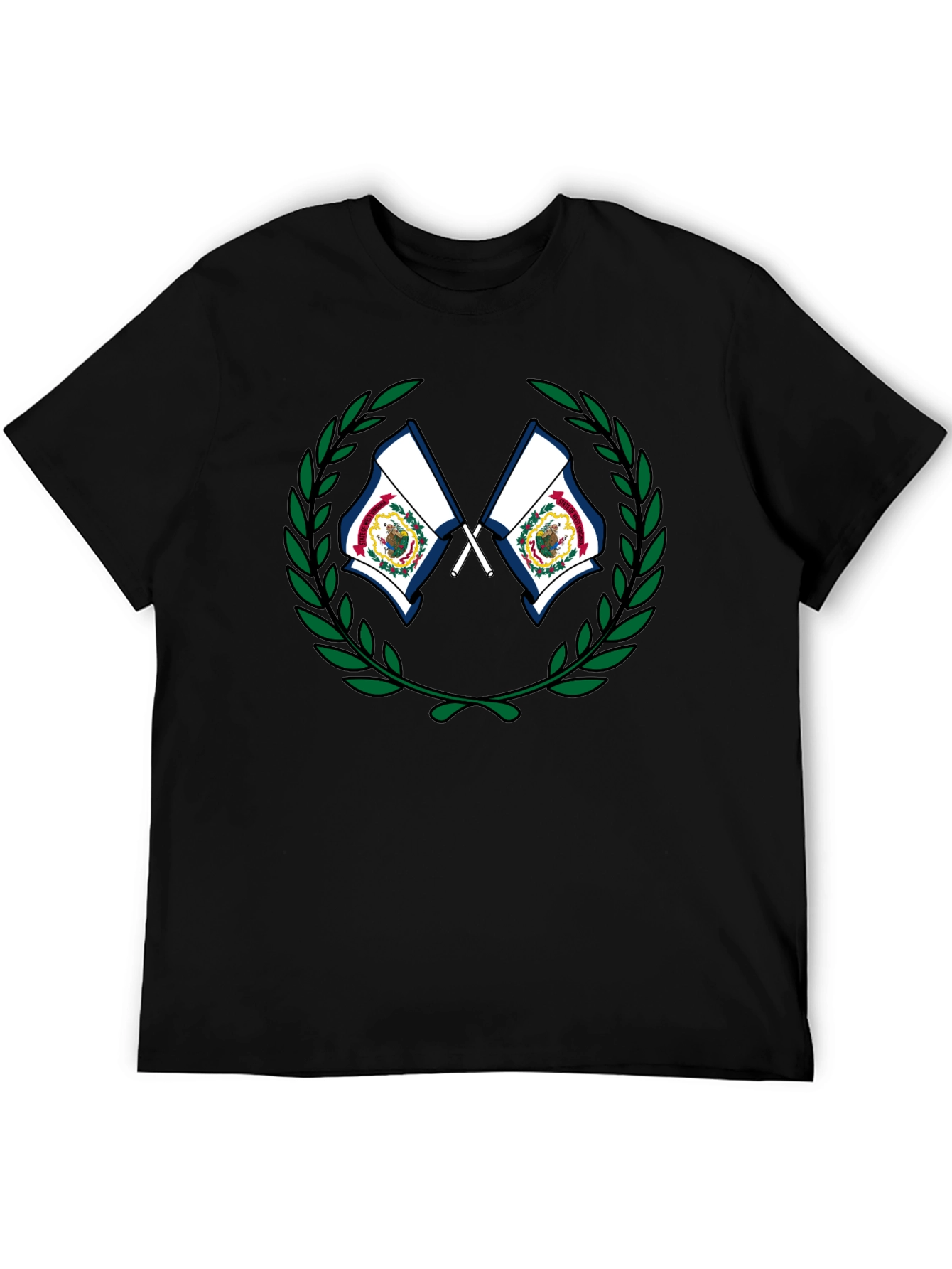 West Virginia Flag Wreath Graphic T-Shirt