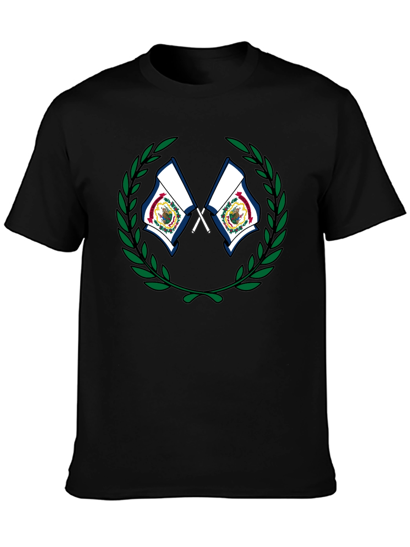 West Virginia Flag Wreath Graphic T-Shirt