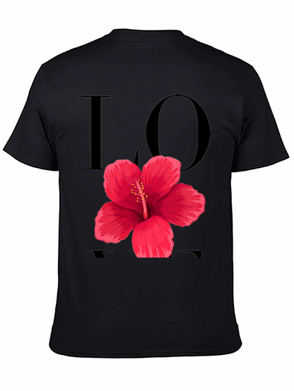 Love Hibiscus Graphic Tee - Black