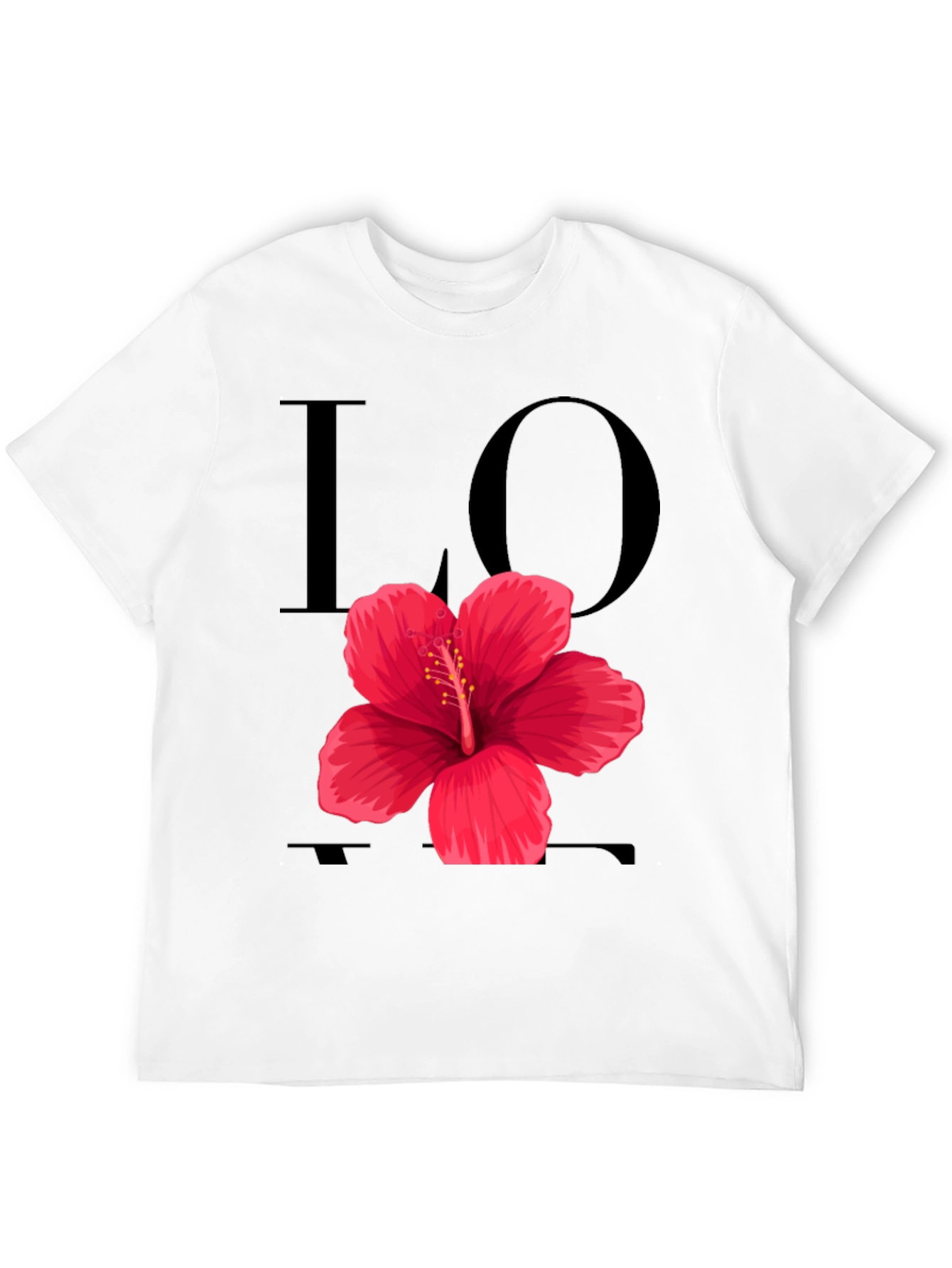 Love Hibiscus Graphic Tee - Black