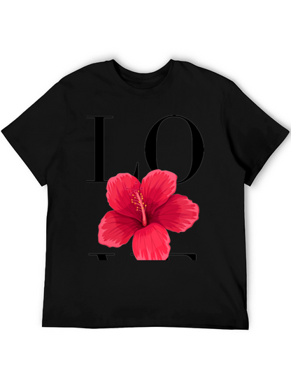 Love Hibiscus Graphic Tee - Black