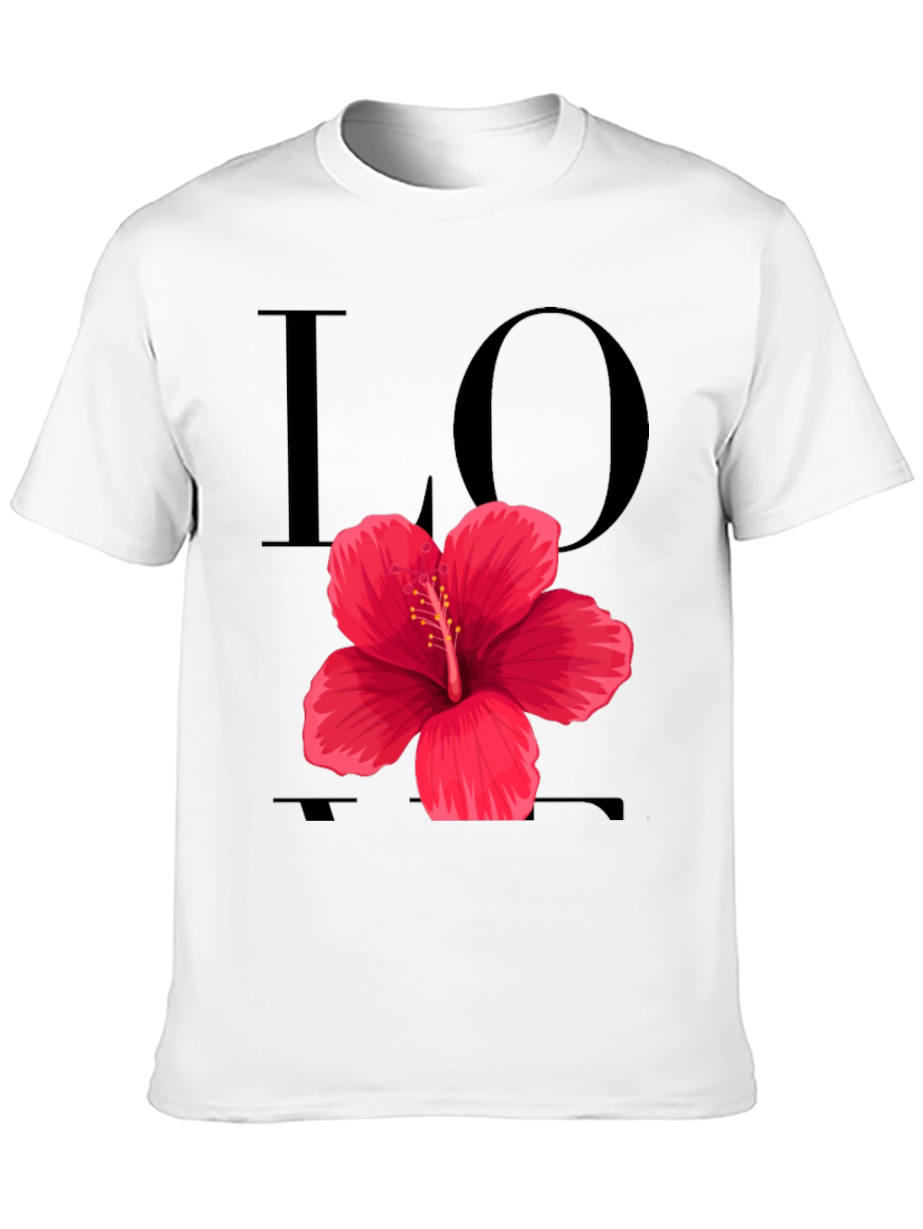 Love Hibiscus Graphic Tee - Black